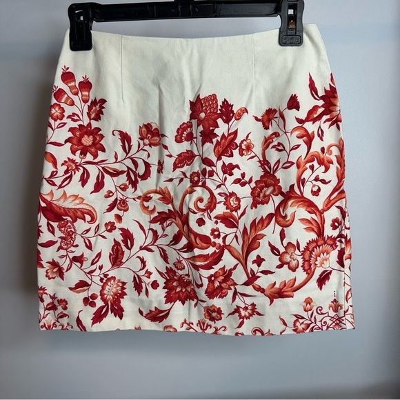 Talbots Dresses & Skirts - Talbots Skirt Womens Sz 2 Petites Orange Floral Cream Pencil Career